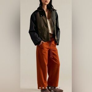 NWT We The Free Bodey Boyfriend Trousers, 100% Cotton, “Cinnabae” Bronze, 8